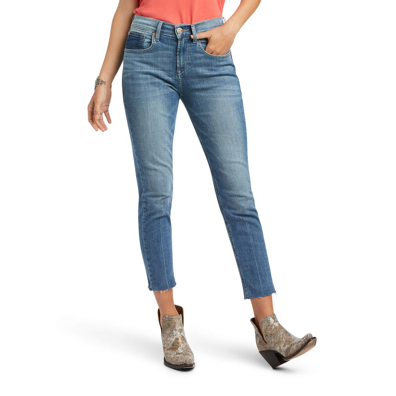 Ariat Jeans Damen - Boyfriend High Rise Jordana Straight Blau ( MKTFY-9057 )